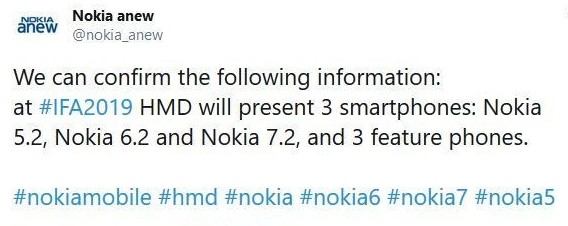 曝诺基亚 5.2/6.2/7.2以及三款功能机会在9月5日登场