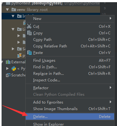 pycharm删除文件的具体操作教程
