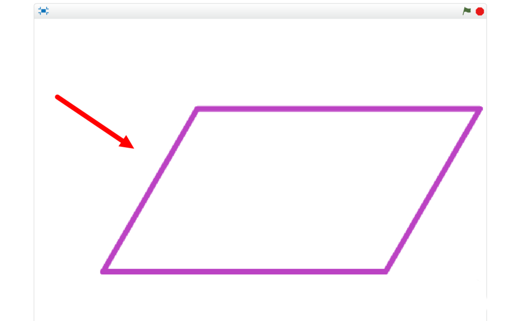 scratch绘制平行四边形的操作流程