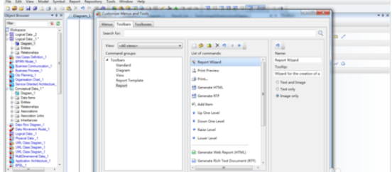 Power Designer设置工具栏的具体操作步骤