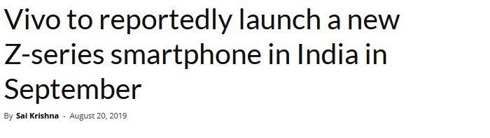 vivo将于印度上架新款Z系列手机