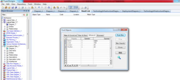 Power Designer中对象查询的使用方法介绍