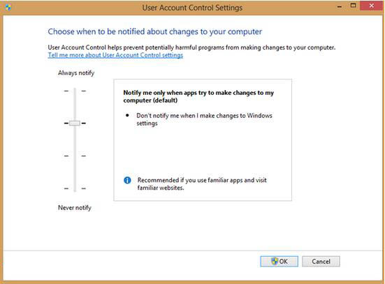 win8系统中用户账户控制的关闭具体方法