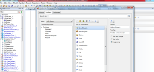 Power Designer设置工具栏的具体操作步骤