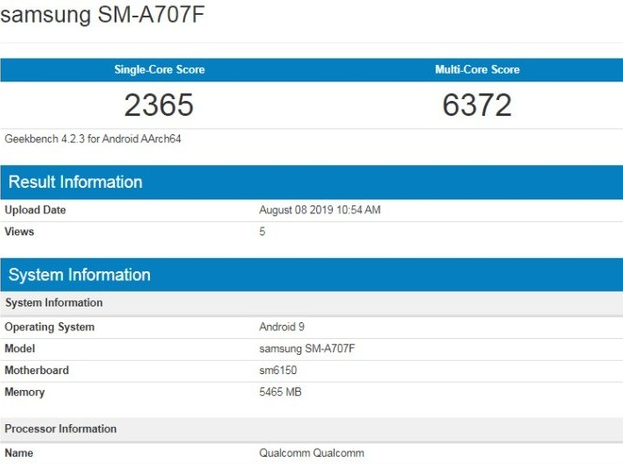 Galaxy A70s现身工信部 6400万像素GW1传感器