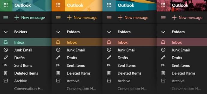 Outlook.com的Dark模式得到完善：支持其他主题颜色