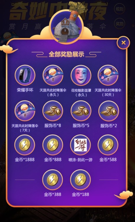 和平精英奇妙中秋夜活动玩法与奖励一览