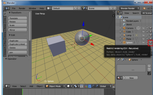 Blender设置物体无法渲染的具体操作方法