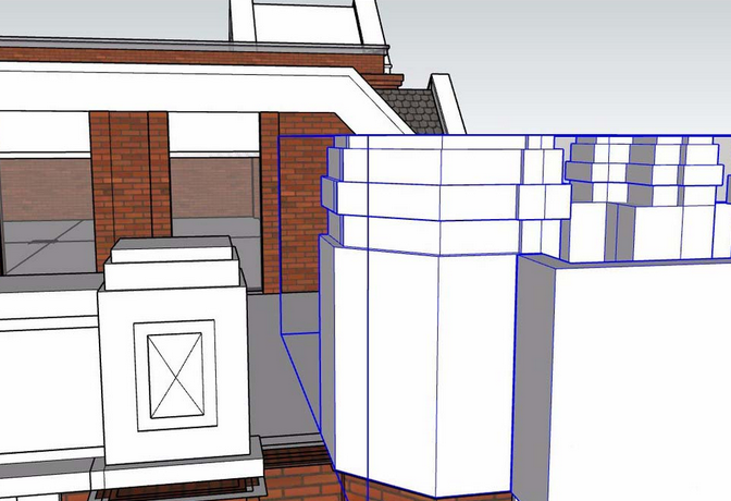 草图大师绘画屋顶外饰柱的操作方法截图