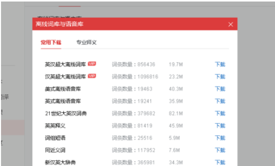 有道词典实现脱网查询的操作方法