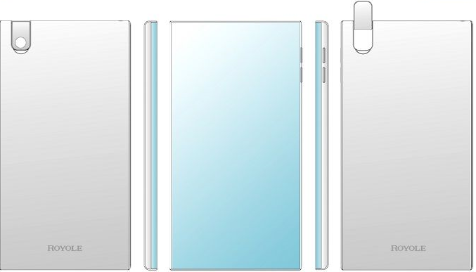 柔宇瀑布屏新机设计专利:斜弹式摄像头