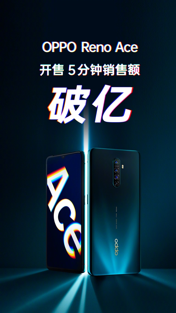 OPPO Reno Ace迎来首销模式：5分钟破亿