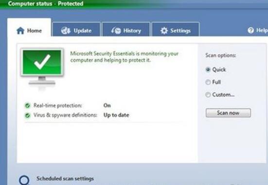 Microsoft Security Essentials的基本使用步骤截图