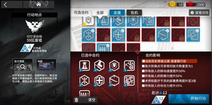 明日方舟危机合约等级12过关攻略