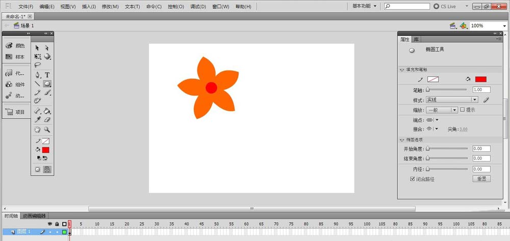 Flash绘制花朵的图文操作过程
