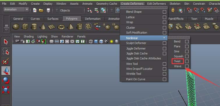 maya使用Twist制作动画效果的操作步骤