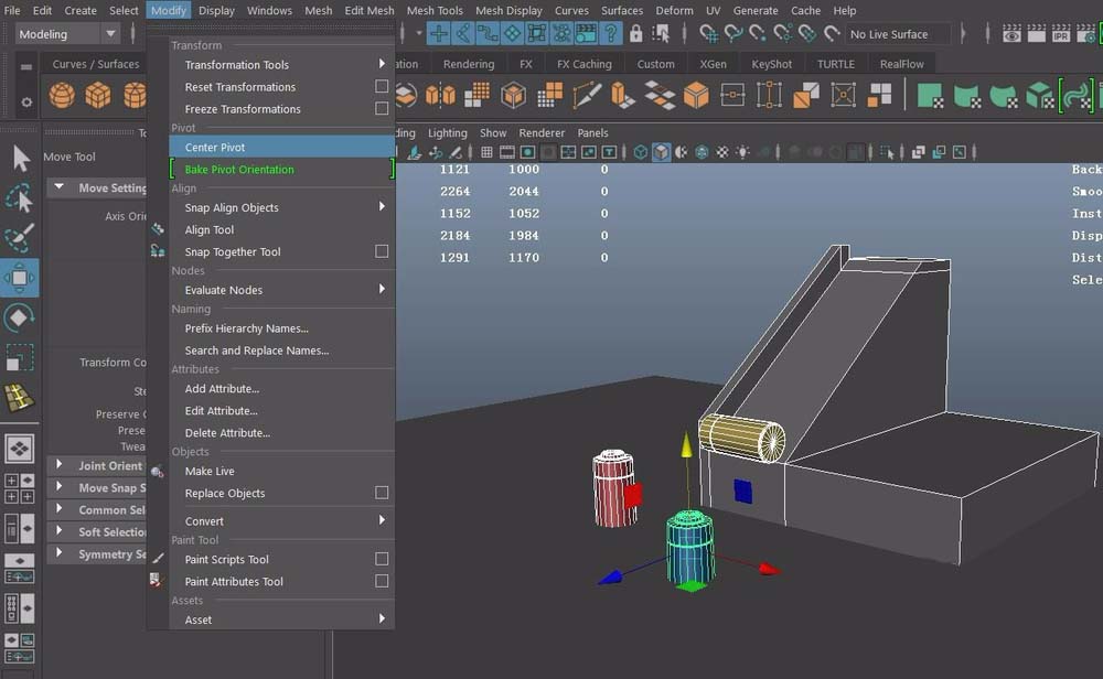 maya模型改变中心点和方向的具体操作步骤