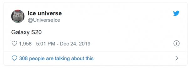 865第一旗舰曝光：命名为Galaxy S20?