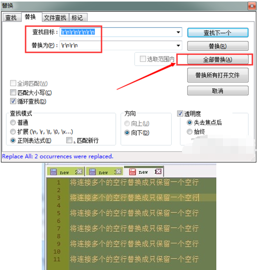 Notepad++删除空行的操作步骤