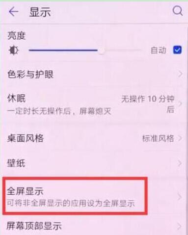 华为畅享9plus设置全屏的操作过程讲述