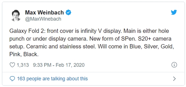 三星Fold2渲染图曝光：双全面屏够惊艳！