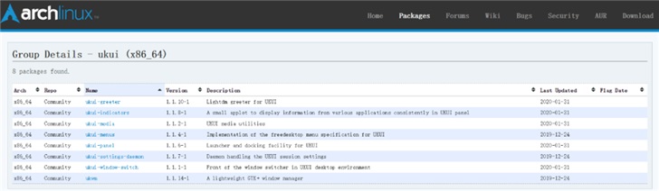 优麒麟UKUI桌面环境上线Arch Linux