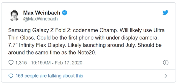 三星Fold2渲染图曝光：双全面屏够惊艳！