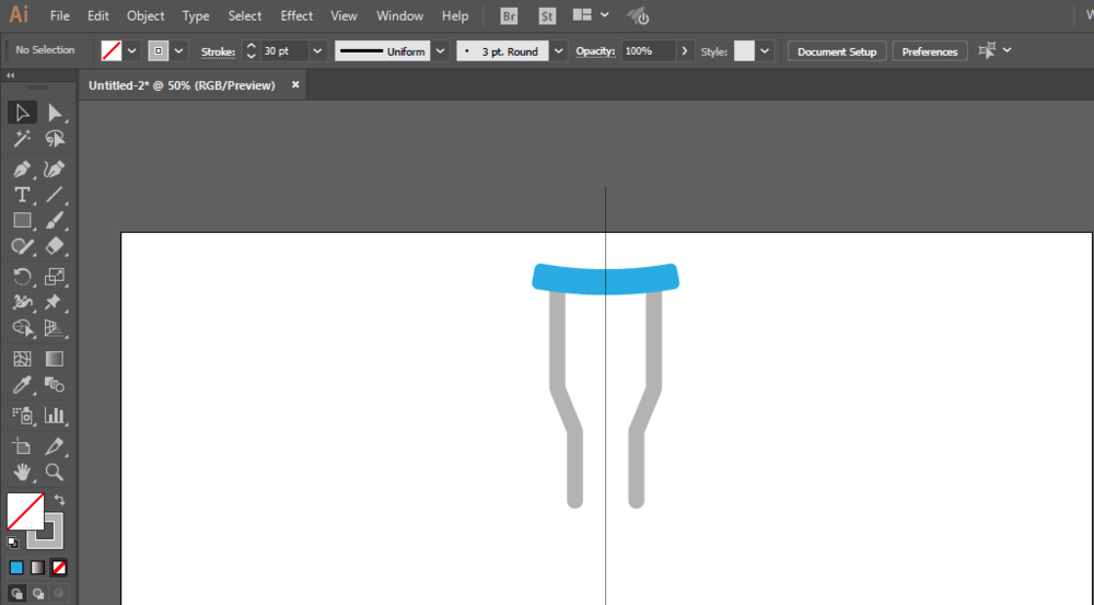 ai制作一个拐杖的操作步骤