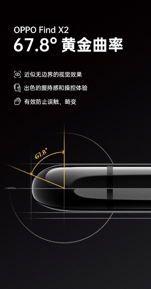 OPPO Find X2亮出黄金曲率 实现“无边框”一体观感