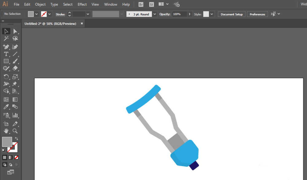 ai制作一个拐杖的操作步骤
