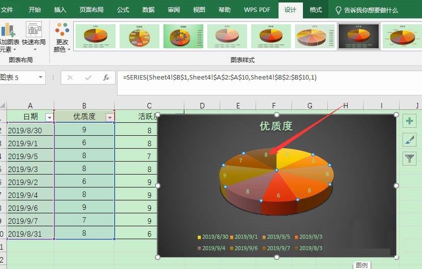 Excel表格中数据转成三维立体饼图的具体操作