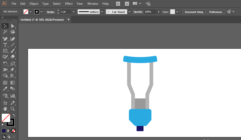 ai制作一个拐杖的操作步骤