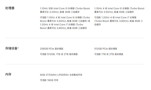MacBook Air采用10nm十代酷睿 硬件配置升级
