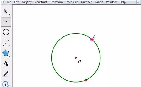 几何画板构造圆上一点与任意一点的中点轨迹的图文方法截图