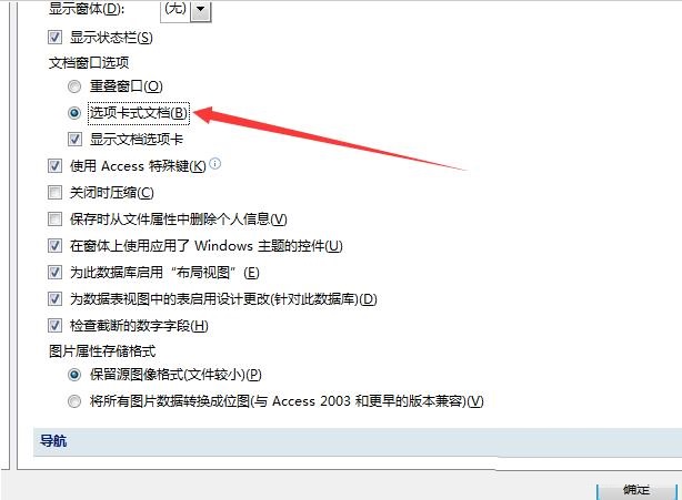 access数据库文档窗口设为选项卡式文档的操作方法截图