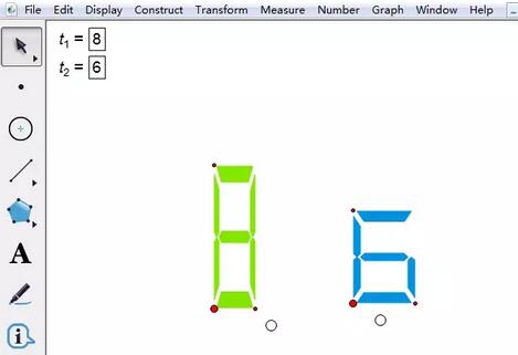 几何画板制作彩色液晶显示数字的具体教程截图