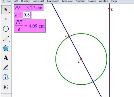 几何画板使用椭圆第二定义画制椭圆的操作方法截图