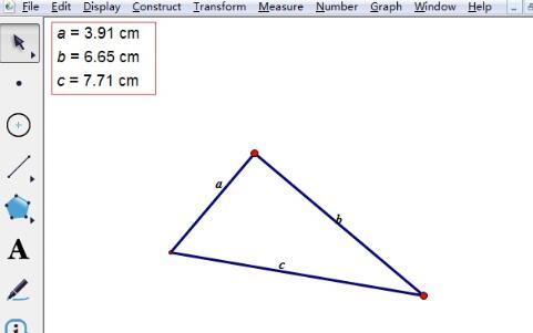 几何画板证实勾股定理的具体方法截图