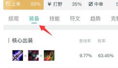 掌上英雄联盟查看英雄出装的操作流程