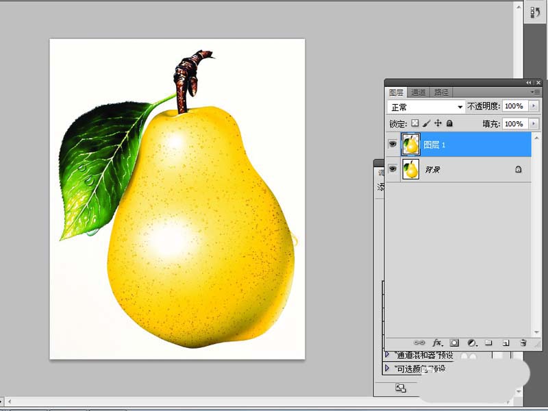 Photoshop制作一个瞬时睛的梨的具体操作方法截图