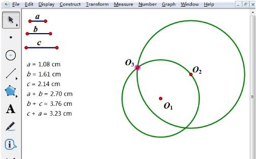 几何画板画制三个两两相切的圆的具体步骤截图