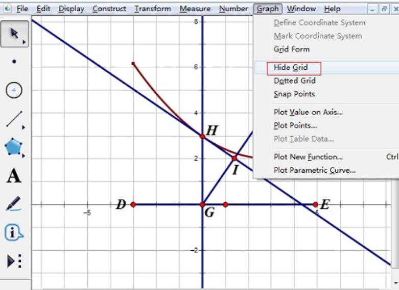显示和隐藏几何画板网格线的具体步骤截图