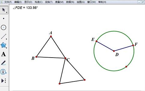 几何画板利用角度操作三角形的旋转的具体操作过程截图