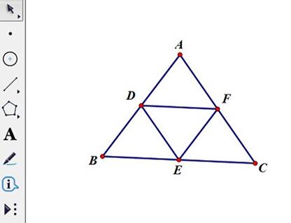 几何画板使用迭代构造三角形内接中点三角形的方法步骤截图