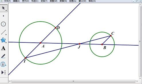 几何画板画制圆的里公切线的图文操作方法截图
