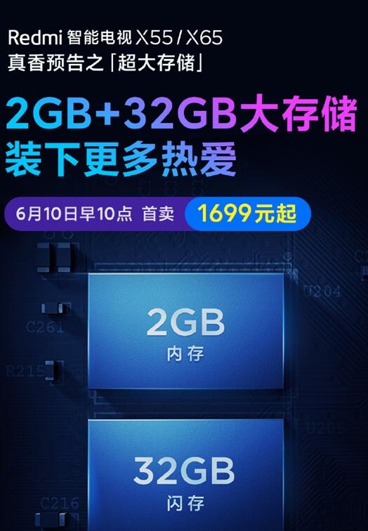 Redmi智能电视X现货发售：55英寸1699元