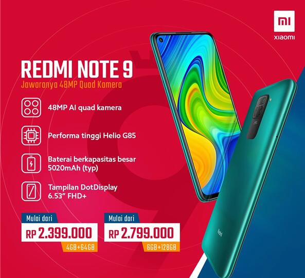 Redmi Note 9登录印尼！6GB+128GB+NFC 仅1400元