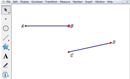 几何画板让两线段运动中保持相等的操作流程截图