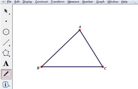 几何画板中使用线段标记三角形的边的图文步骤