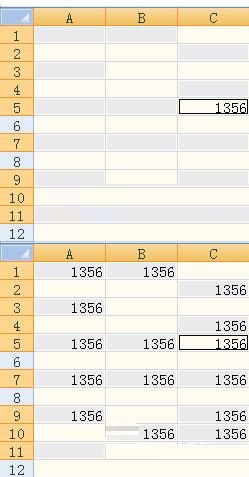 Excel中填充不连续单元格的简单教程截图